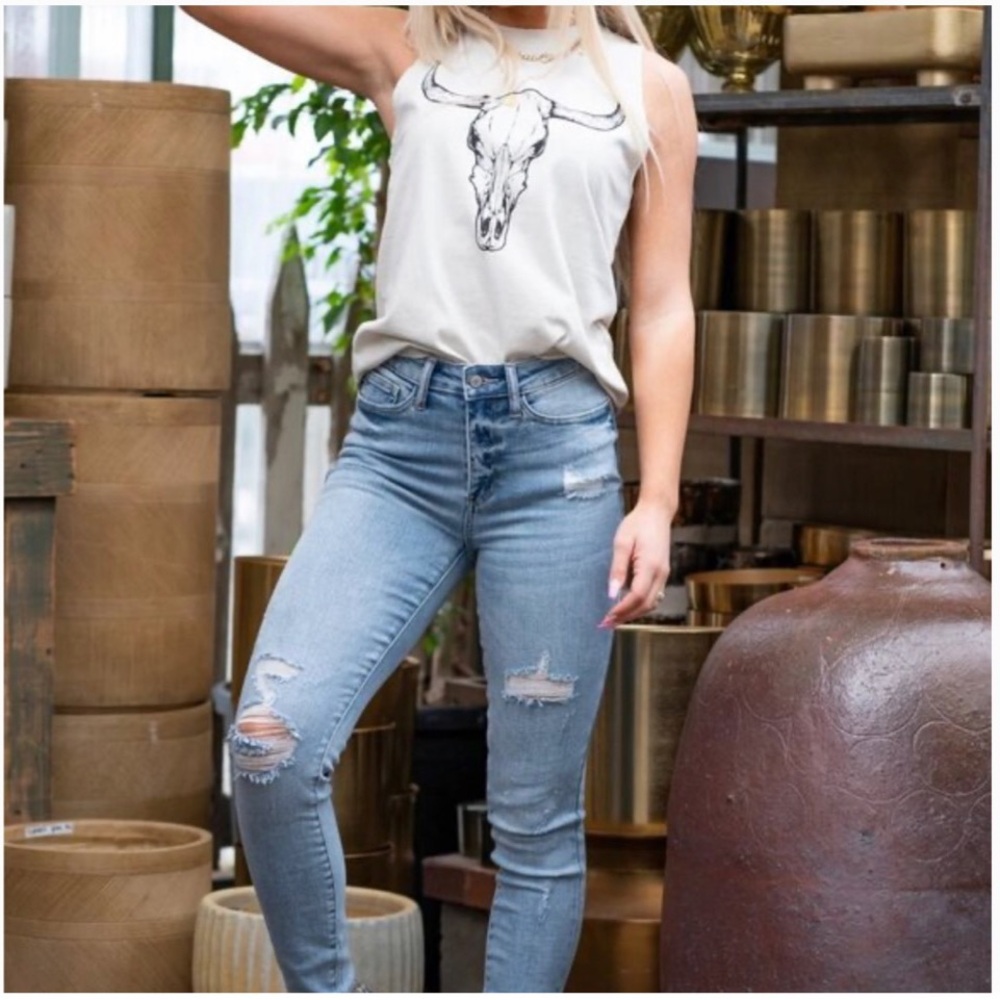 Judy Blue Hilaria Hi Rise Distressed Skinny Fit Jeans JB82330, Size 13 / 31 New
